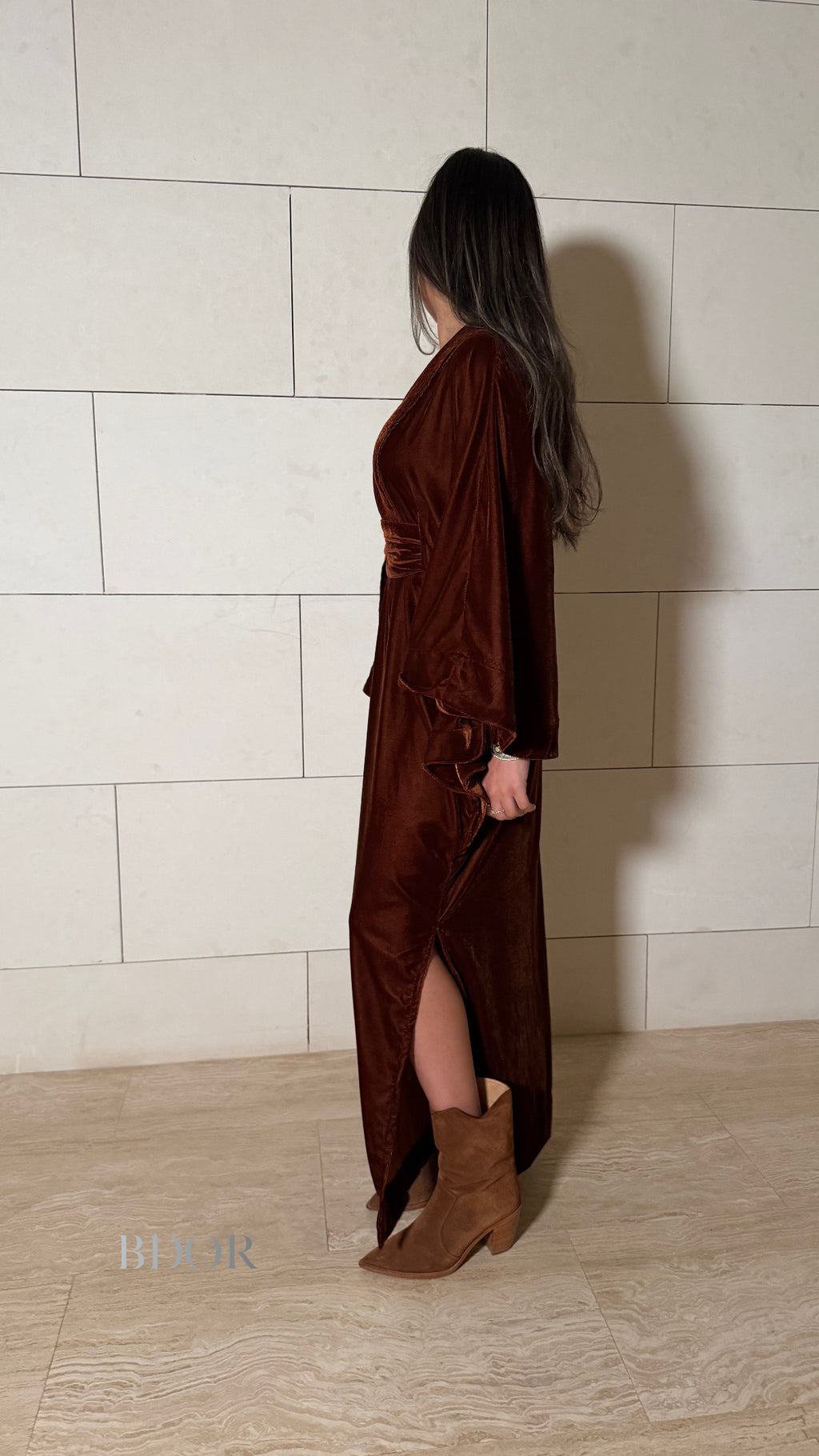 Brown Velvet Kaftan