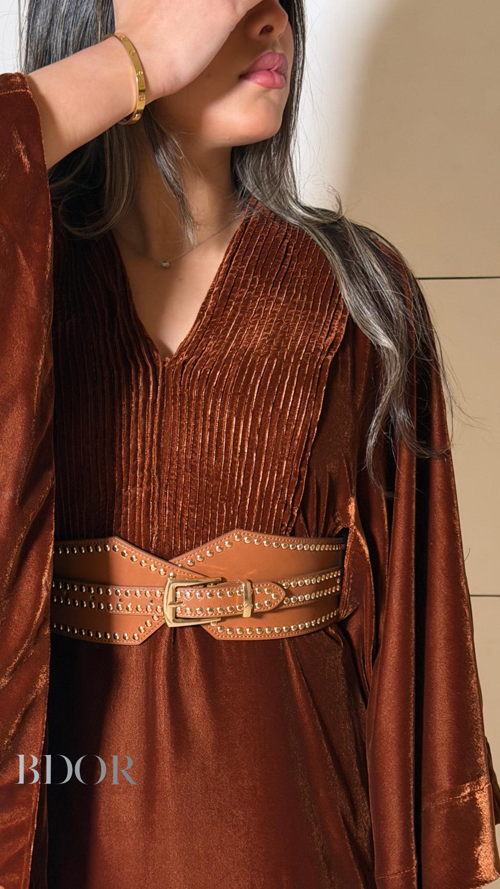 Brown Velvet Kaftan
